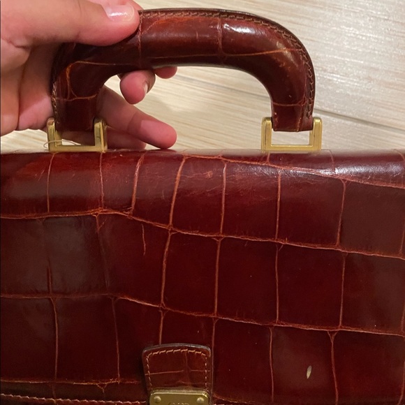 Rare Valentino Vintage Alligator Style Briefcase - Picture 12 of 13
